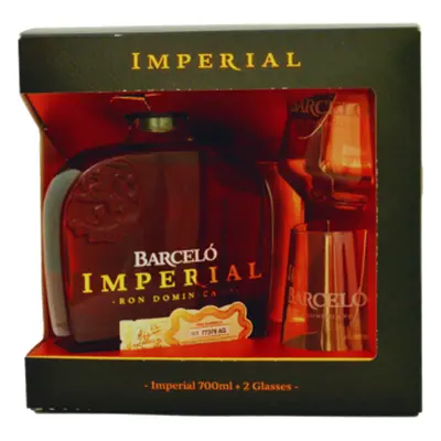 Barcelo Imperial Dominicano 38% 0,7L (dárkové balení s 2 skleničkami)