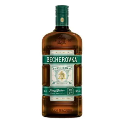 Becherovka UNFILTERED Likér 38% 0,5L (holá láhev)