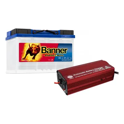 Set trakční baterie Banner Energy Bull 95601 (75Ah) + nabíječka FST ABC-1206 (6A), 12V