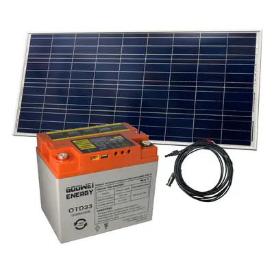 Set baterie GOOWEI ENERGY OTD33 (33Ah, 12V) a solární panel Victron Energy 130Wp/12V