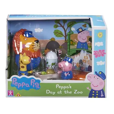 Teddies Peppa Pig sada ZOO, 3 figurky a doplňky