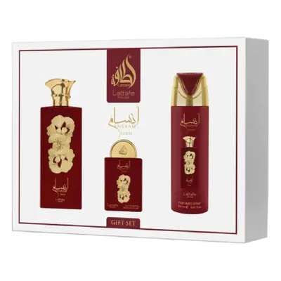 SET: Lattafa Pride Ansaam Gold - parfém, 100 ml + 20 ml + deodorant, 200 ml (pro ženy)