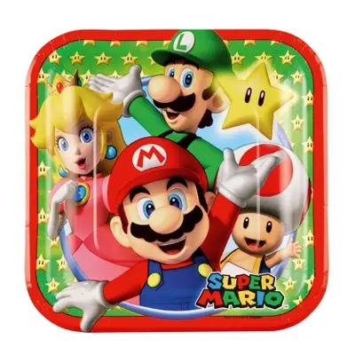 EKO Papírové party talířky Super Mario 18 cm