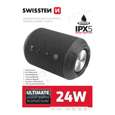 Bluetooth reproduktor swissten ultimate 24w černý