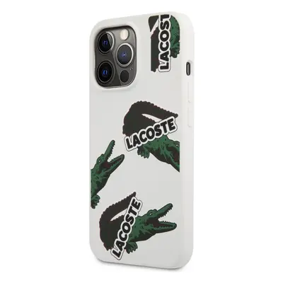 Zadní kryt Lacoste Liquid Silicone Allover Pattern pro iPhone 13 Pro Max White