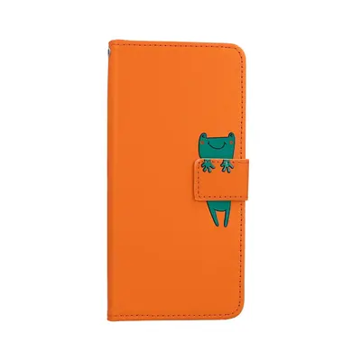 Pouzdro TopQ Xiaomi Redmi Note 12 knížkové oranžové s žabkou 96366