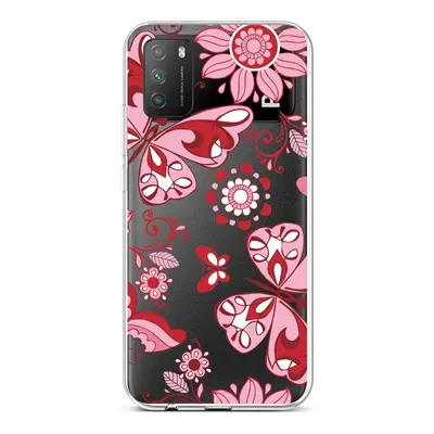 Kryt TopQ Xiaomi Poco M3 silikon Pink Butterfly 60637