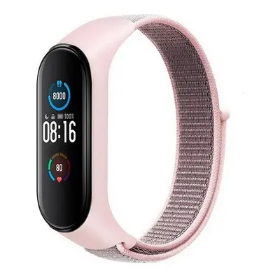 Nylonový řemínek TopQ pro Xiaomi Mi Band 5-6-7 růžový 92399