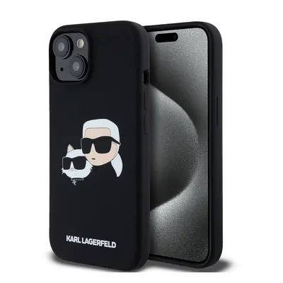 Karl Lagerfeld Liquid Silicone Double Heads Magsafe Zadní Kryt pro iPhone 15 Pro Max Black