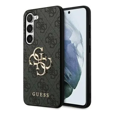 Guess PU 4G Metal Logo Zadní Kryt pro Samsung Galaxy A35 5G Grey