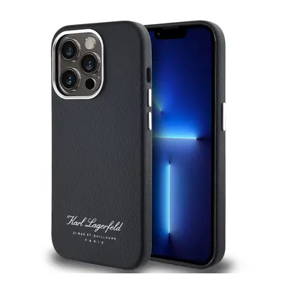 Karl Lagerfeld Grained PU Hotel RSG Zadní Kryt pro iPhone 13 Pro Black