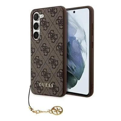 Guess 4G Charms Zadní Kryt pro Samsung Galaxy A35 5G Brown