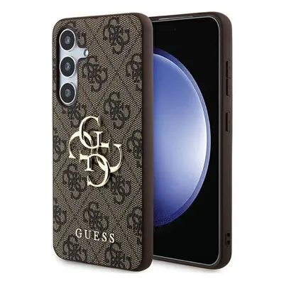 Guess PU 4G Metal Logo Zadní Kryt pro Samsung Galaxy A35 5G Brown