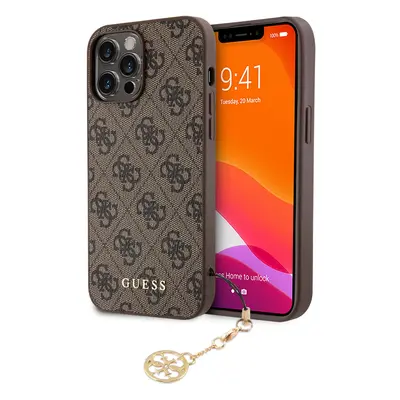 Guess 4G Charm Zadní Kryt pro iPhone 13 Pro Max Tone on Tone Brown