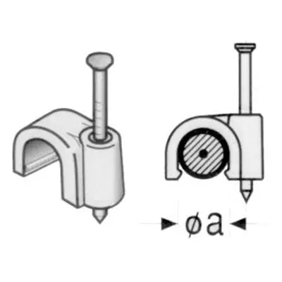 Příchytka kabelová KO 7mm bílá