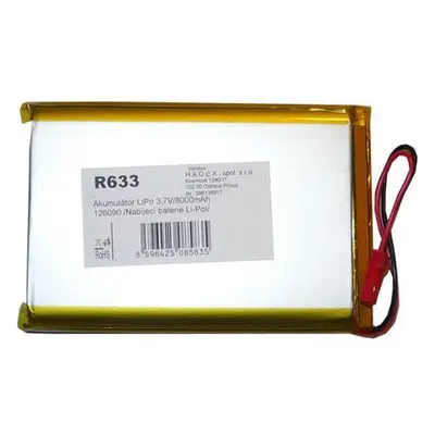 Baterie nabíjecí LiPo 3,7V/8000mAh Hadex