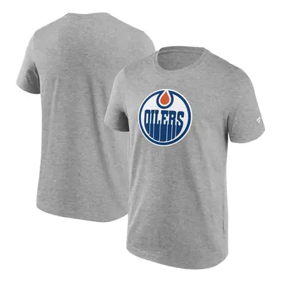 Edmonton Oilers pánské tričko Primary Logo Graphic Sport Gray Heather