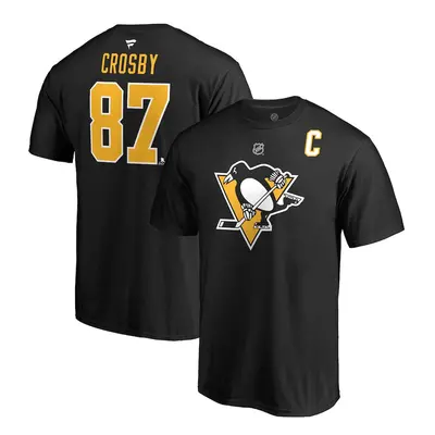 Pittsburgh Penguins pánské tričko black Sidney Crosby Stack Logo Name & Number