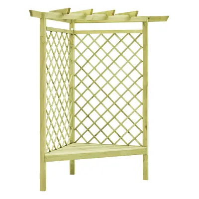 vidaXL Rohová pergola s lavicí 130x130x197 cm impregnovaná borovice