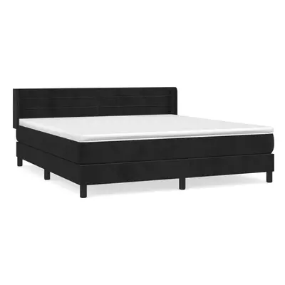 vidaXL Box spring postel s matrací černá 180x200 cm samet