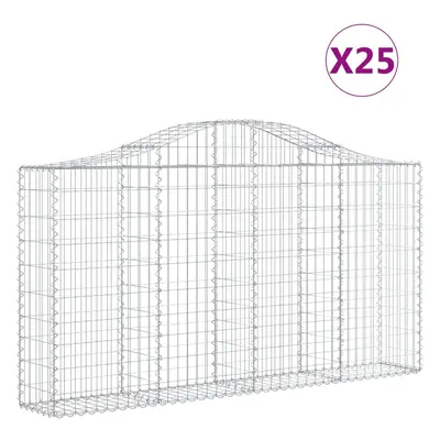 vidaXL Klenuté gabionové koše 25ks 200x30x100/120cm pozinkované železo