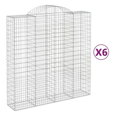 vidaXL Klenuté gabionové koše ks 200x50x200/220cm pozinkované železo