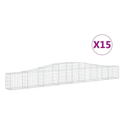 vidaXL Klenuté gabionové koše ks 400x30x40/60 cm pozinkované železo