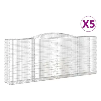 vidaXL Klenuté gabionové koše 5 ks 400x50x160/180cm pozinkované železo