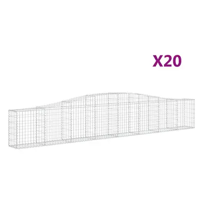 vidaXL Klenuté gabionové koše ks 400x30x60/80 cm pozinkované železo