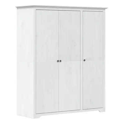 vidaXL Šatní skříň BODO bílá 146x53,5x173 cm masivní borové dřevo