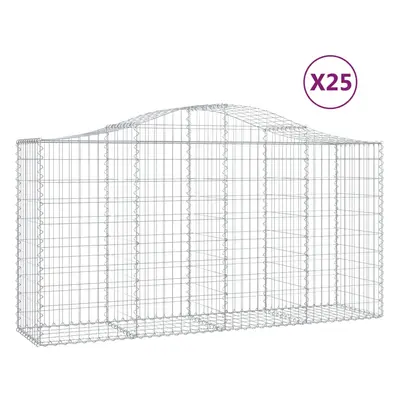 vidaXL Klenuté gabionové koše 25ks 200x50x100/120cm pozinkované železo