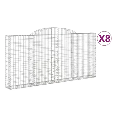 vidaXL Klenuté gabionové koše ks 300x30x140/160cm pozinkované železo