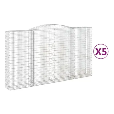 vidaXL Klenuté gabionové koše 5 ks 400x50x220/240cm pozinkované železo