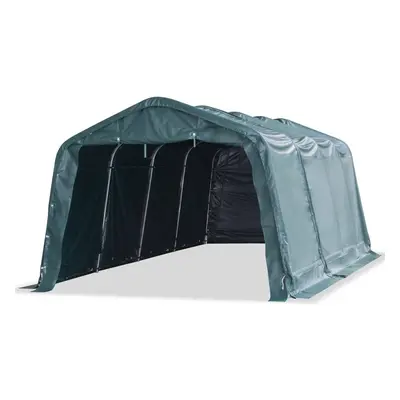 vidaXL Mobilní přístřešek pro zvířata PVC 550 g/m² 3,3x6,4m tm. zelený