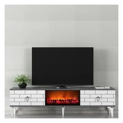 Hanah Home TV Stand Varna Fireplace - White, Anthracite White
Anthracite