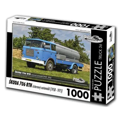 RETRO-AUTA Puzzle TRUCK č.36 Škoda 706 RTH cisternový automobil (1958 - 1975) 1000 dílků