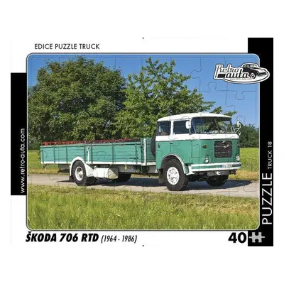 RETRO-AUTA Puzzle TRUCK č.18 Škoda 706 RTD (1964-1986) 40 dílků