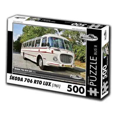 RETRO-AUTA Puzzle BUS č. 8 Škoda 706 RTO LUX (1961) 500 dílků