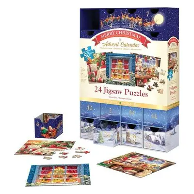 EUROGRAPHICS Puzzle Adventní kalendář: Veselé Vánoce 24x50 dílků