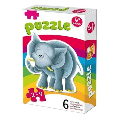 KUKURYKU Baby puzzle Zvířátka ze ZOO 6v1 (2-4 dílky)