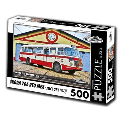 RETRO-AUTA Puzzle BUS č. 2 Škoda 706 RTO MEX (1973) 500 dílků