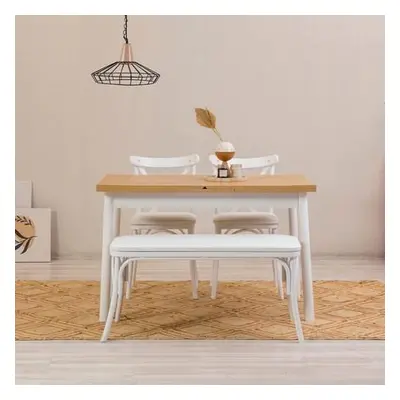 Hanah Home Extendable Dining Table & Chairs Set (4 Pieces) Oliver Açl.White Karina-White