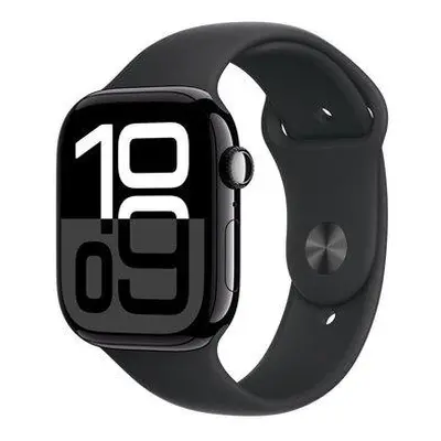 Apple Watch Series 10 GPS 42mm Jet Black Aluminium Case with Black Sport Band - M/L (MWWF3QC/A)