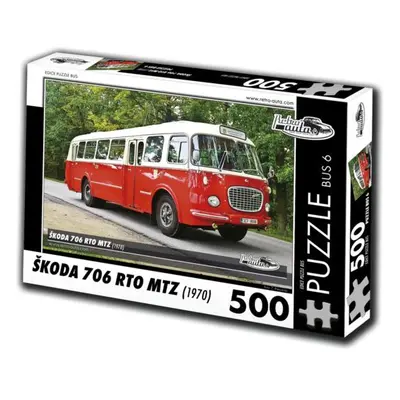 RETRO-AUTA Puzzle BUS č. 6 Škoda 706 RTO MTZ (1970) 500 dílků