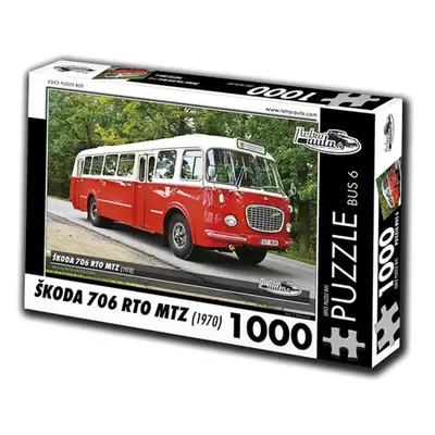 RETRO-AUTA Puzzle BUS č. 6 Škoda 706 RTO MTZ (1970) 1000 dílků