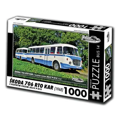 RETRO-AUTA Puzzle BUS č. 14 Škoda 706 RTO KAR (1968) 1000 dílků