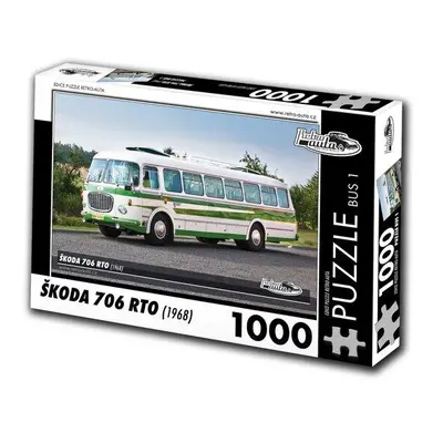 RETRO-AUTA Puzzle BUS č. 1 ŠKODA 706 RTO (1968) 1000 dílků