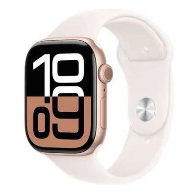 Apple Watch Series 10 GPS + Cellular 46mm Rose Gold Aluminium Case with Light Blush Sport Band -