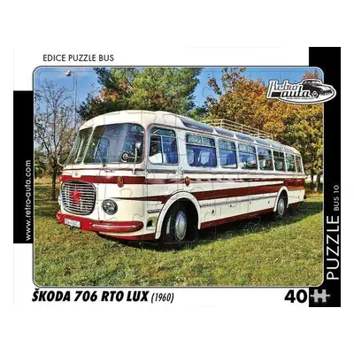 RETRO-AUTA Puzzle BUS č.10 Škoda 706 RTO LUX (1960) 40 dílků