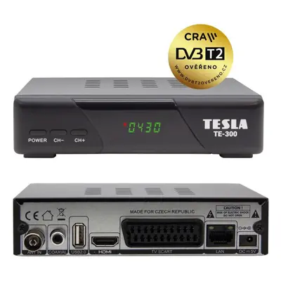 DVB-T přijímač TESLA TE-300 set-top-box DVB-T2 HEVC H.265